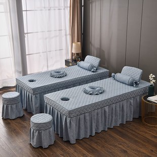 美容床罩单件美容院专用三件套夹棉加厚款按摩洗头床单床罩可定制