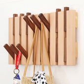 原木挂钩进门入户玄关墙上挂衣架卧室门后墙壁衣帽钩木质装 饰壁挂