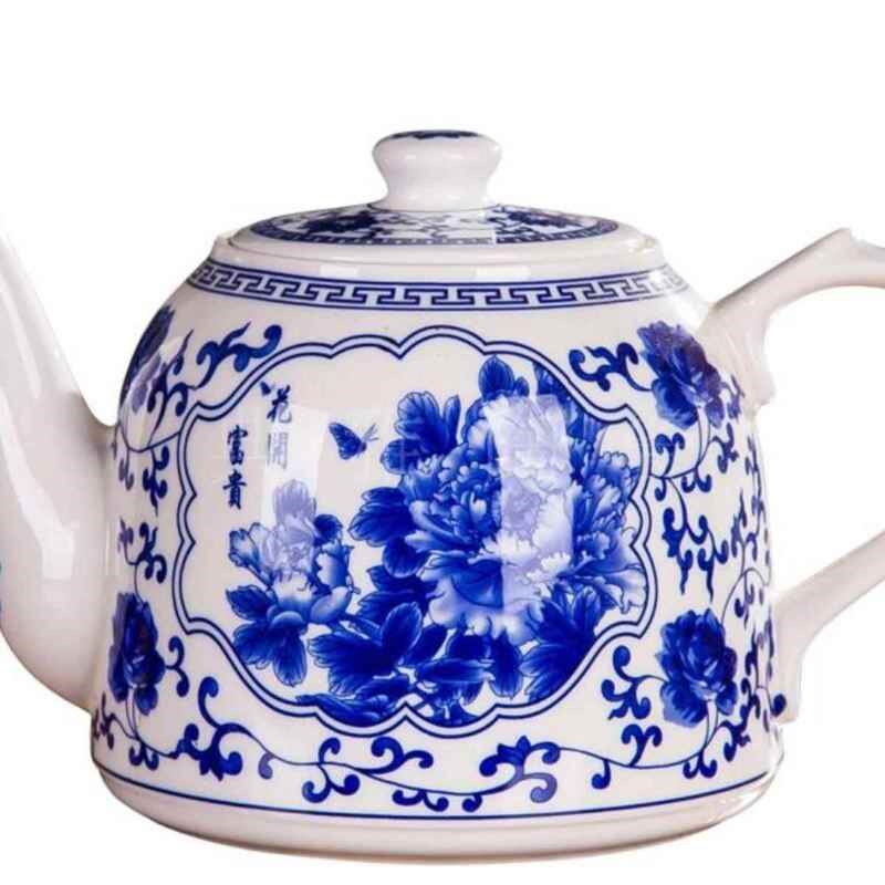 大容量耐热陶瓷泡茶壶凉水壶大号高温青花陶瓷大茶壶茶杯