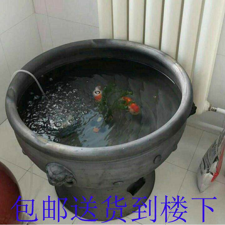 老北京鱼盆超大黑陶古法缸庭院老式陶瓷水养金鱼乌龟荷花泥瓦鱼缸