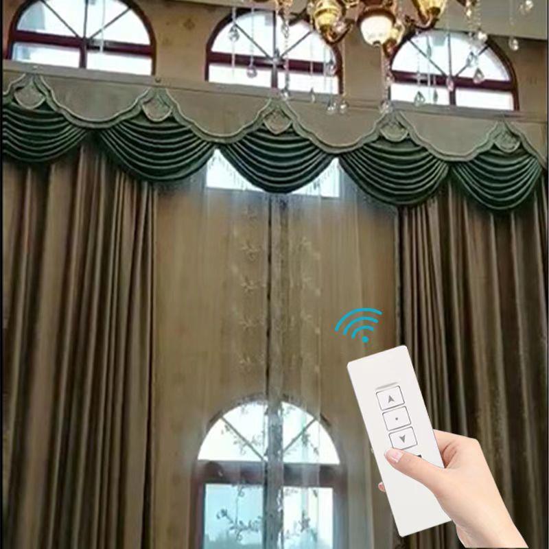 高窗挑高窗别墅电动智能升降开合帘