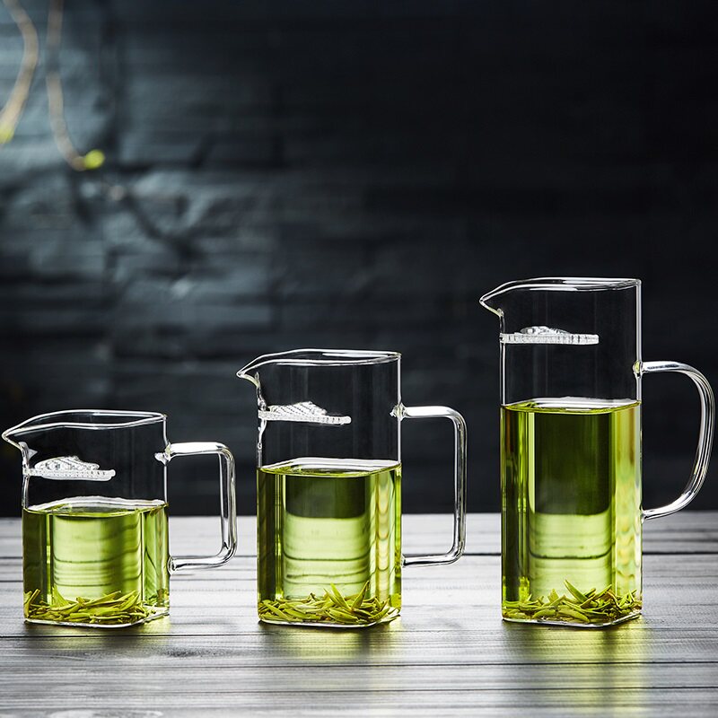 玻璃泡茶壶绿茶泡茶器一体过滤公道杯月牙分茶杯耐热红茶茶具套装