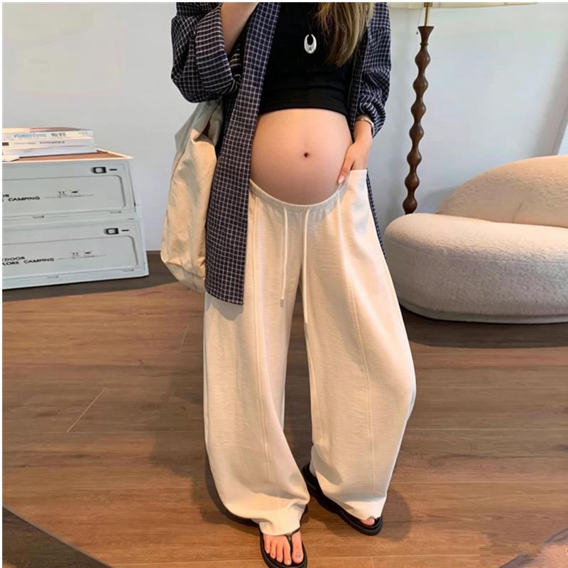 孕妇亚麻裤子女2026夏季薄款棉麻苎麻休闲阔腿新款孕妇弯刀长裤子