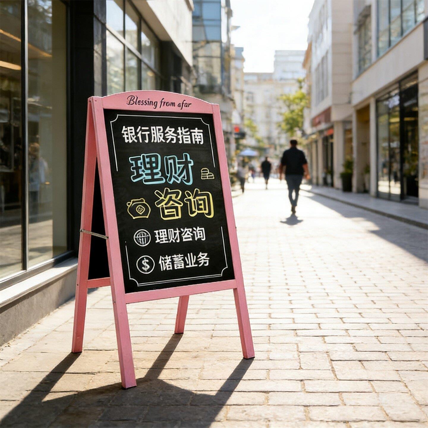 粉笔手写小黑板落地展示架店铺用可移动价格摆摊广告牌银行宣传板