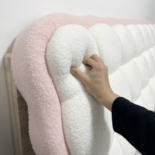 儿童公主风床头软包靠背1米5无床头靠垫靠板女孩奶油风小雪球靠背