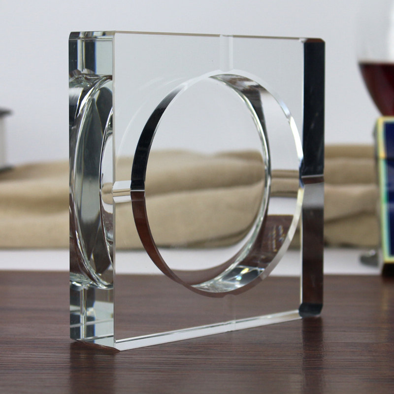 皮革烟灰缸 潮流个性水晶玻璃 欧式客厅茶几创意可爱大号家用定制