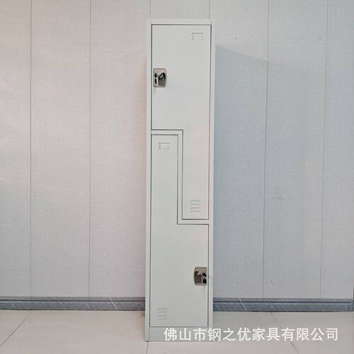 Z字门金属储物柜宿舍存放柜健身房L型外贸出口刀型拆装跨境更衣柜