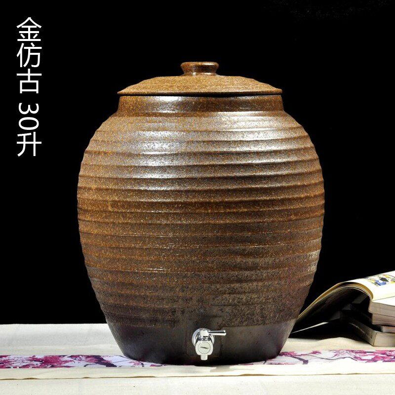 听壶居紫砂水缸宜兴陶缸家用储存水罐陶瓷饮水机自助茶水桶泡茶缸