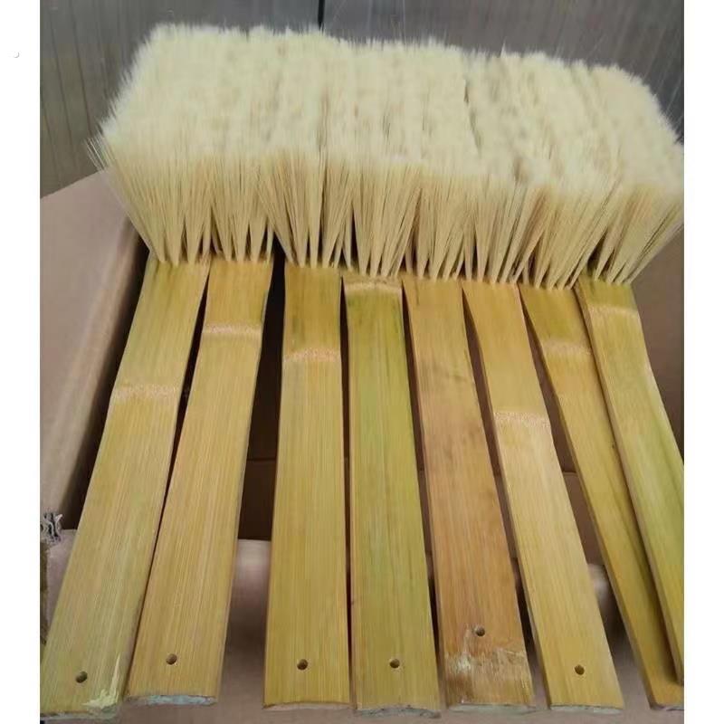 长把竹柄硬毛刷长毛刷尼龙丝纺织工业面粉机清洁刷子三把以