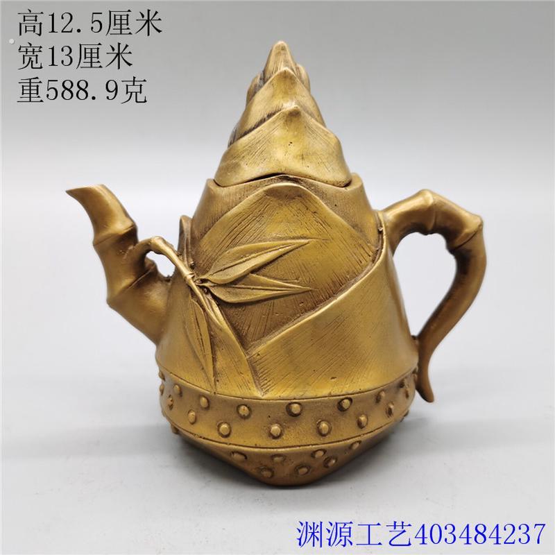 高端纯铜竹节壶彷古铜器竹笋茶壶酒壶水壶家居茶道装饰工艺礼品摆