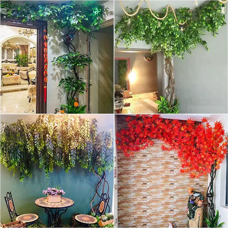 仿真树藤榕树叶树叶树枝假叶子藤条藤蔓植物客厅室内装饰绿植绿叶