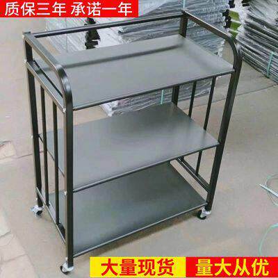 火锅店菜架三层厨房置物架蔬菜落地式带轮多功能收纳层架微波炉锅
