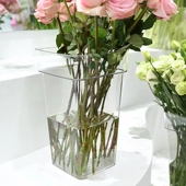 亚克力花瓶摆件水培百合富贵竹直筒大号简约大口径高透醒花桶花筒