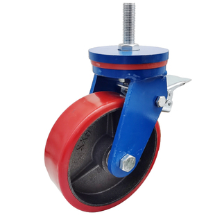 M20超重型丝杆万向轮大承重一吨压力轴承铁芯万向轮可定制刹车轮