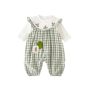 超萌女宝宝秋装连体婴儿衣服洋气两件套装一岁幼儿外出春秋季秋天