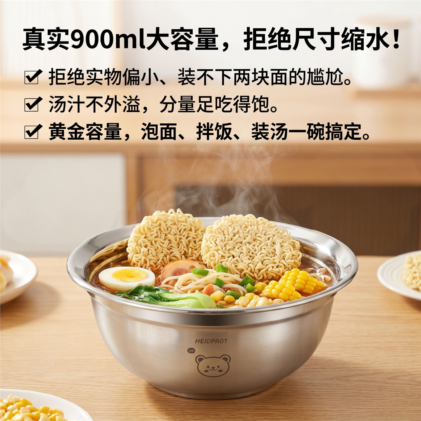 泡面碗316不锈钢防溢盆大