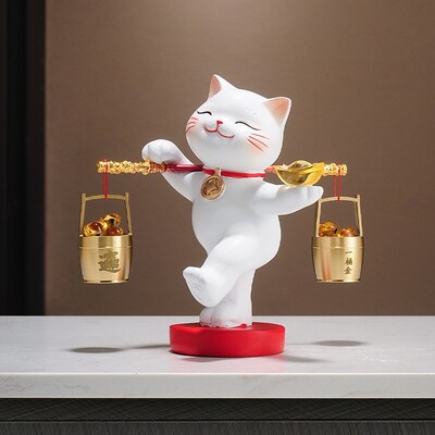 一桶金招财进宝招财猫办公室前台酒柜电视柜开业礼物乔迁礼品高档