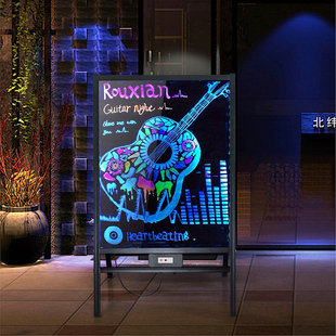 广告牌展示牌美甲美睫奶茶店手写发光字摆摊荧光板立式 灯箱LED灯