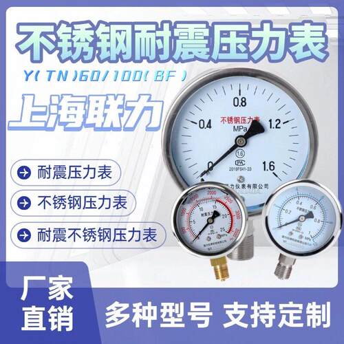 y60/100BFYTN60YTN60BF水气压力表不锈钢压力表耐震不锈钢压力表