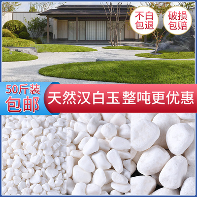 白石子造景鹅卵石庭院铺地砾石白色室内阳台颗粒天然小石头子