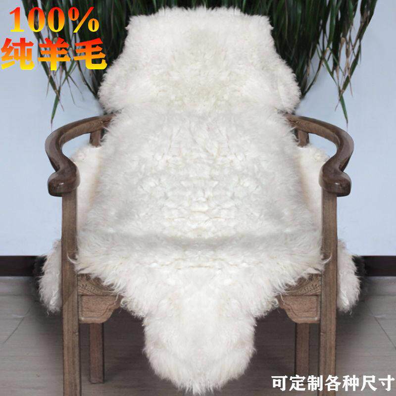纯羊毛整张羊皮毛一体沙发垫冬季保暖地毯座椅飘窗垫汽车户外毯子