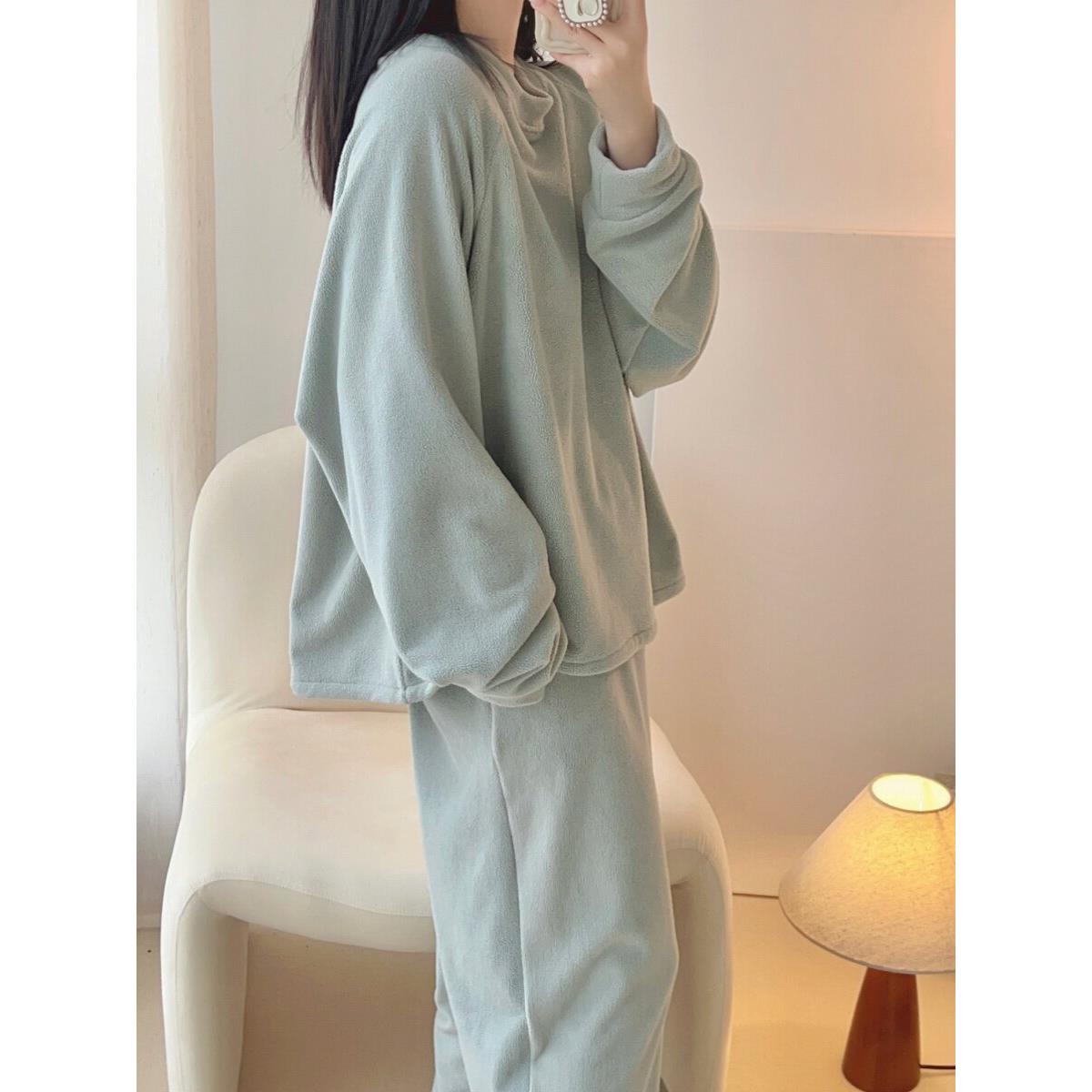 大码加厚德绒睡衣冬季女款2024新款秋冬套头家居服珊瑚绒冬天套装