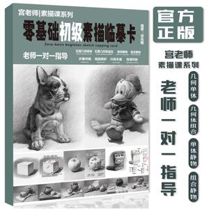 宫老师零基础初级素描临摹卡几何体静物单体组合基础美术入门教材
