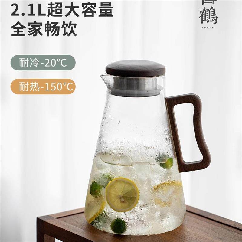 耐高温玻璃冷水壶家用大容量装凉白开水壶泡茶壶客厅喝水杯子套装