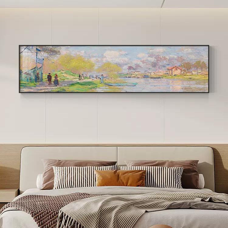 莫奈卧室主卧装饰画世界名画客厅背景墙面挂画酒店公寓床头壁画