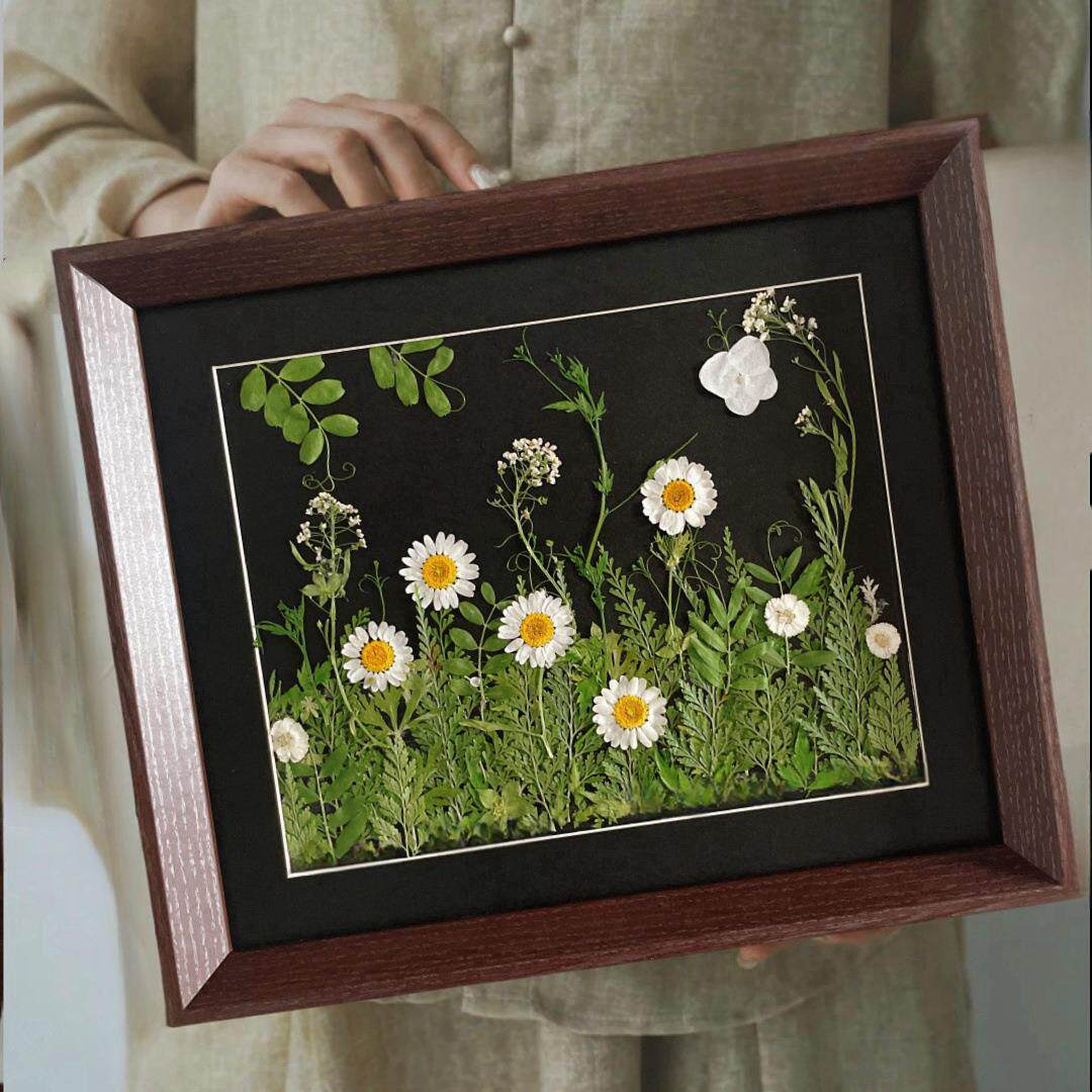 新中式手工创意压花干花标本相框长条diy装裱装饰画框摆台展示框