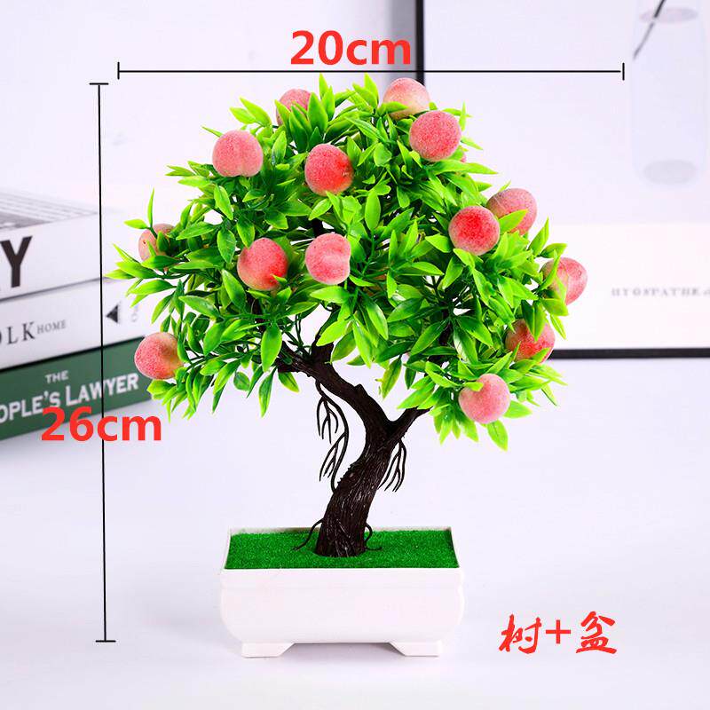 仿真植物假花盆栽仿真水果23粒小红桃盆栽家居书桌摆件