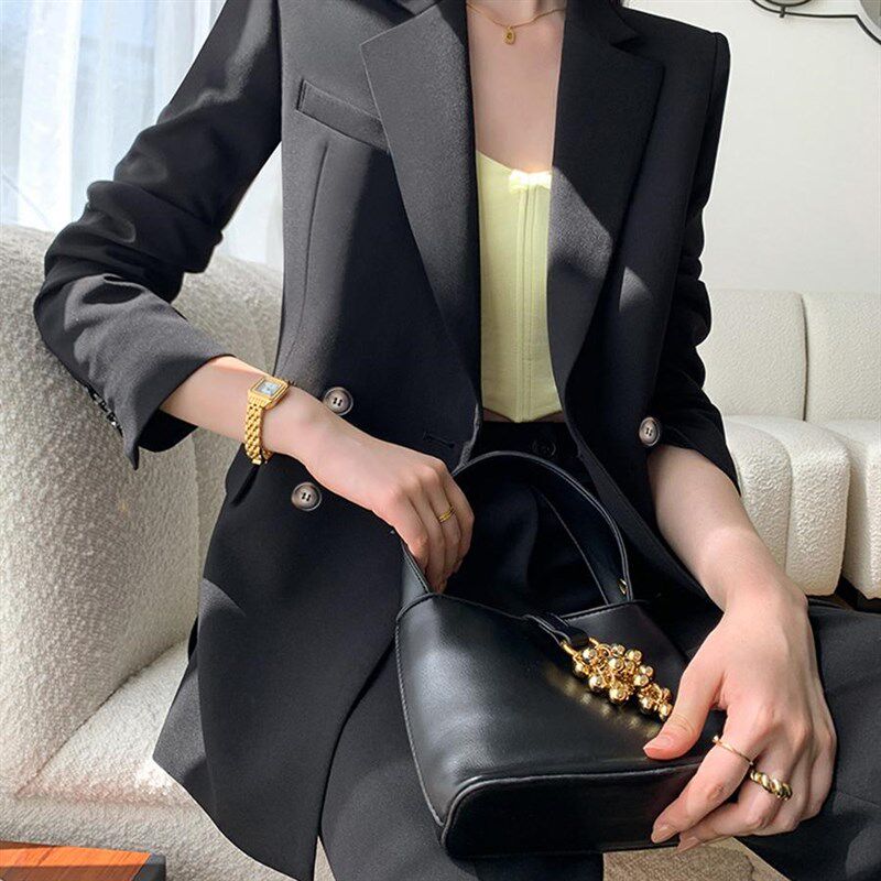 胖mm宽松显瘦西装外套女大码面试工作服主持人职业西服套装两件套