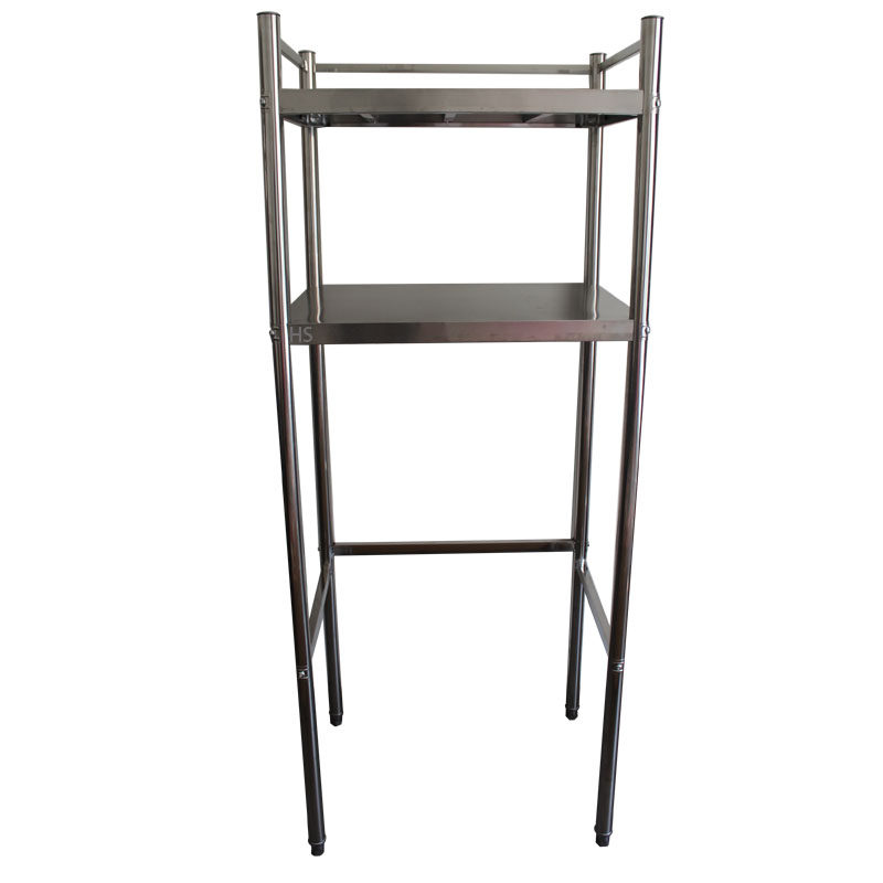 定制不锈钢洗衣机置物架厨房置物架多层带围栏阳台收纳架二层落地