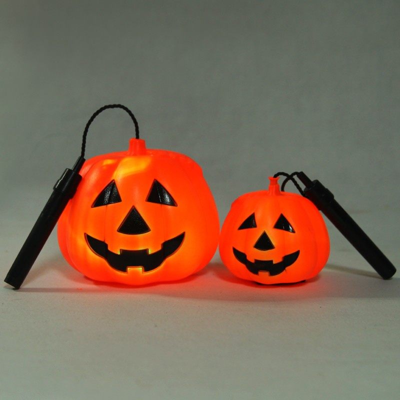 万圣节南瓜灯儿童灯笼南瓜桶装扮糖果罐发光手提塑料摆件饰品装饰