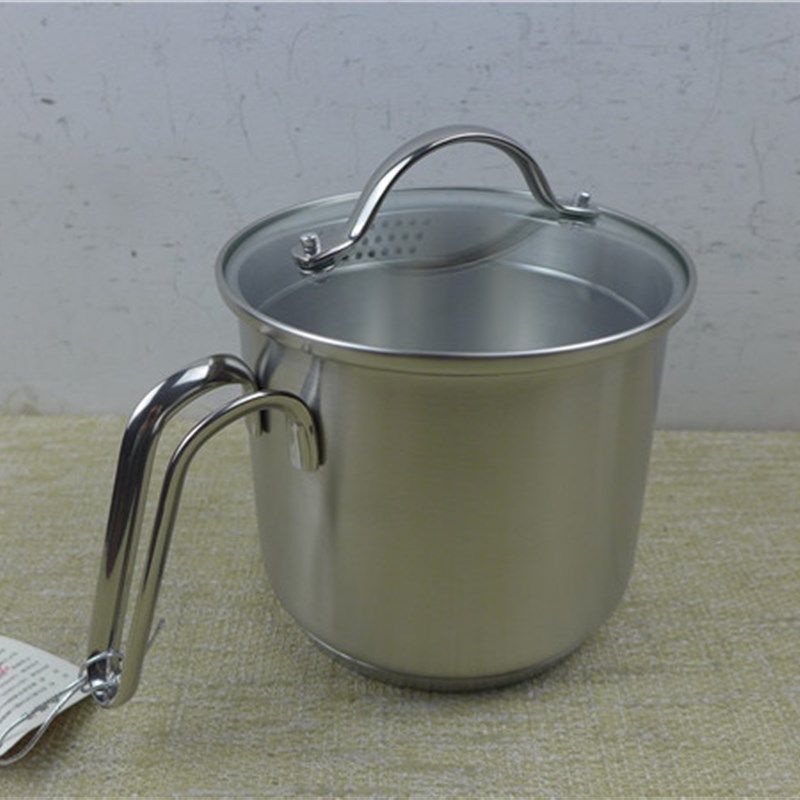 非常实用18-10不锈钢小奶锅多用锅儿童辅食锅面条锅带导流嘴14CM