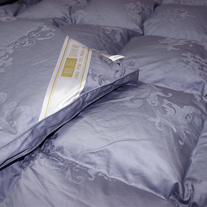 100支提花双层自充绒羽绒被被壳被套半成品防钻毛高密内胆芯面料