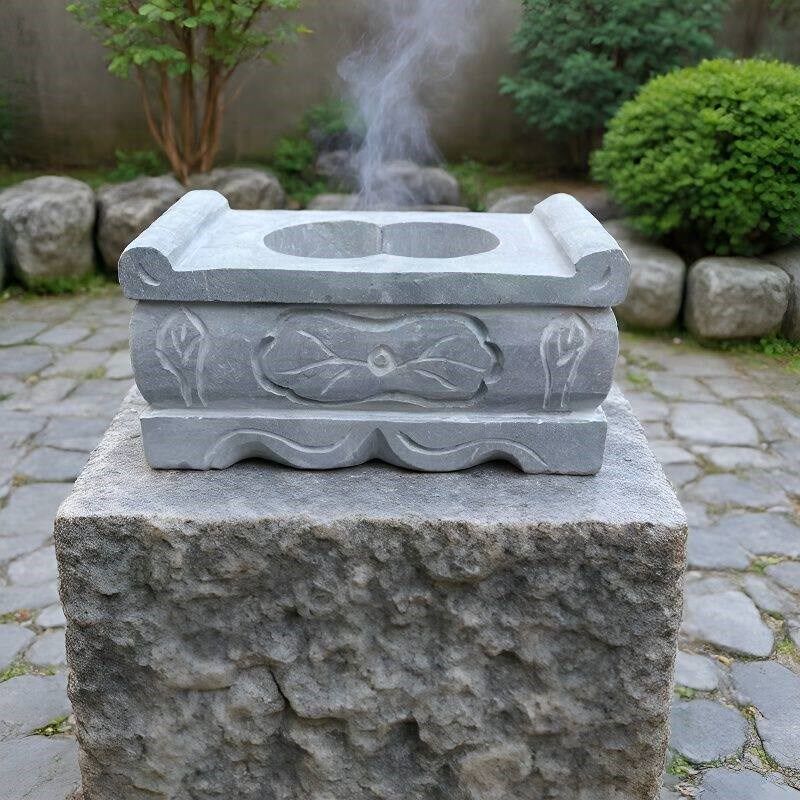 大理石香炉汉白玉刻字香炉青石香炉室外落地香炉摆件石雕香炉摆件