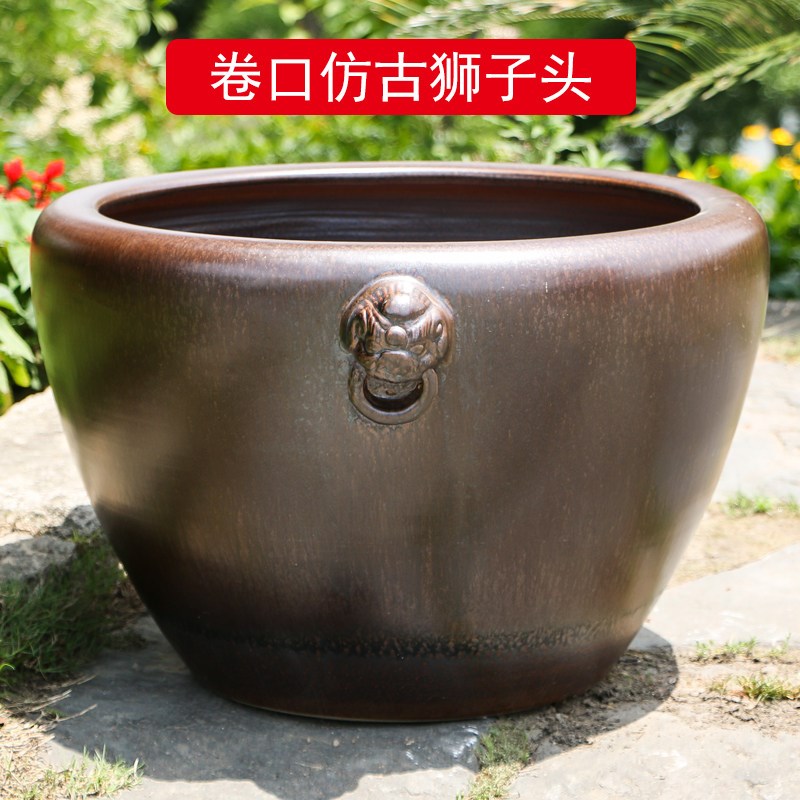 养睡莲碗莲盆荷花盆缸特大号水缸景德镇陶瓷大花盆室外种铁树花盆