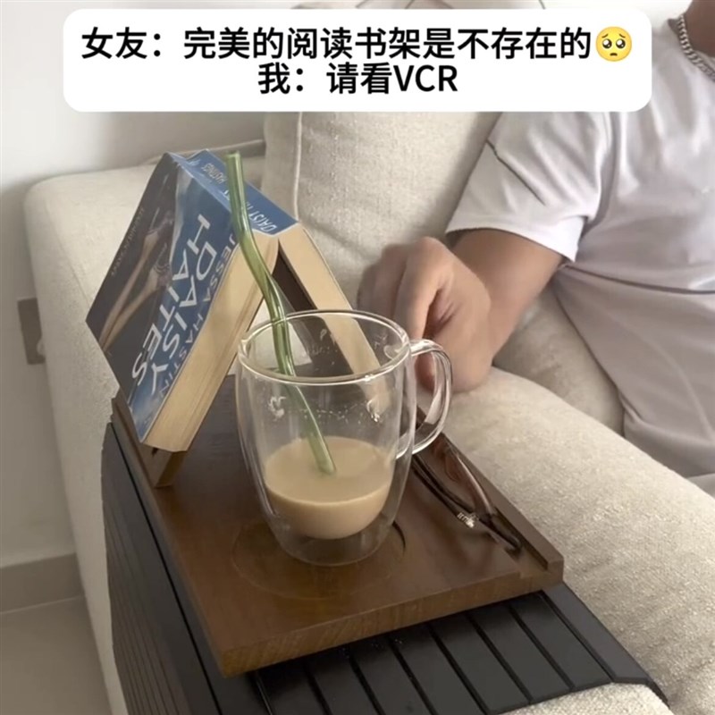 阅读书架看书支架多功能床头绘本置物架眼镜放置架带杯底座书页架