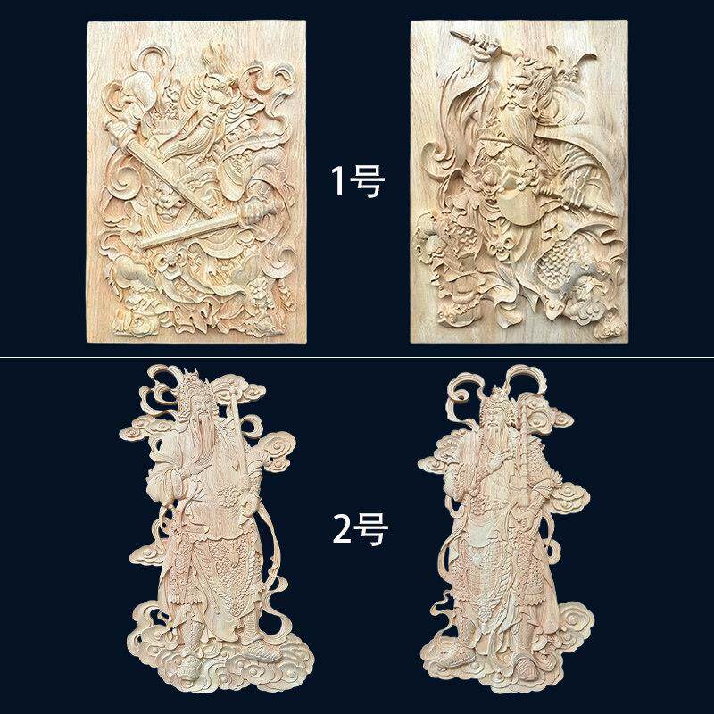 东阳木雕实木门神贴花挂件大门庭院寺庙古典装饰中式方形建筑挂件