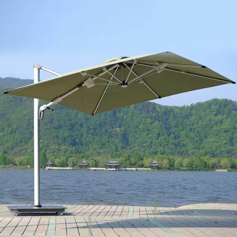 户外遮阳伞高级庭院伞罗马伞室外高端大遮阳伞露台花园带灯户外伞