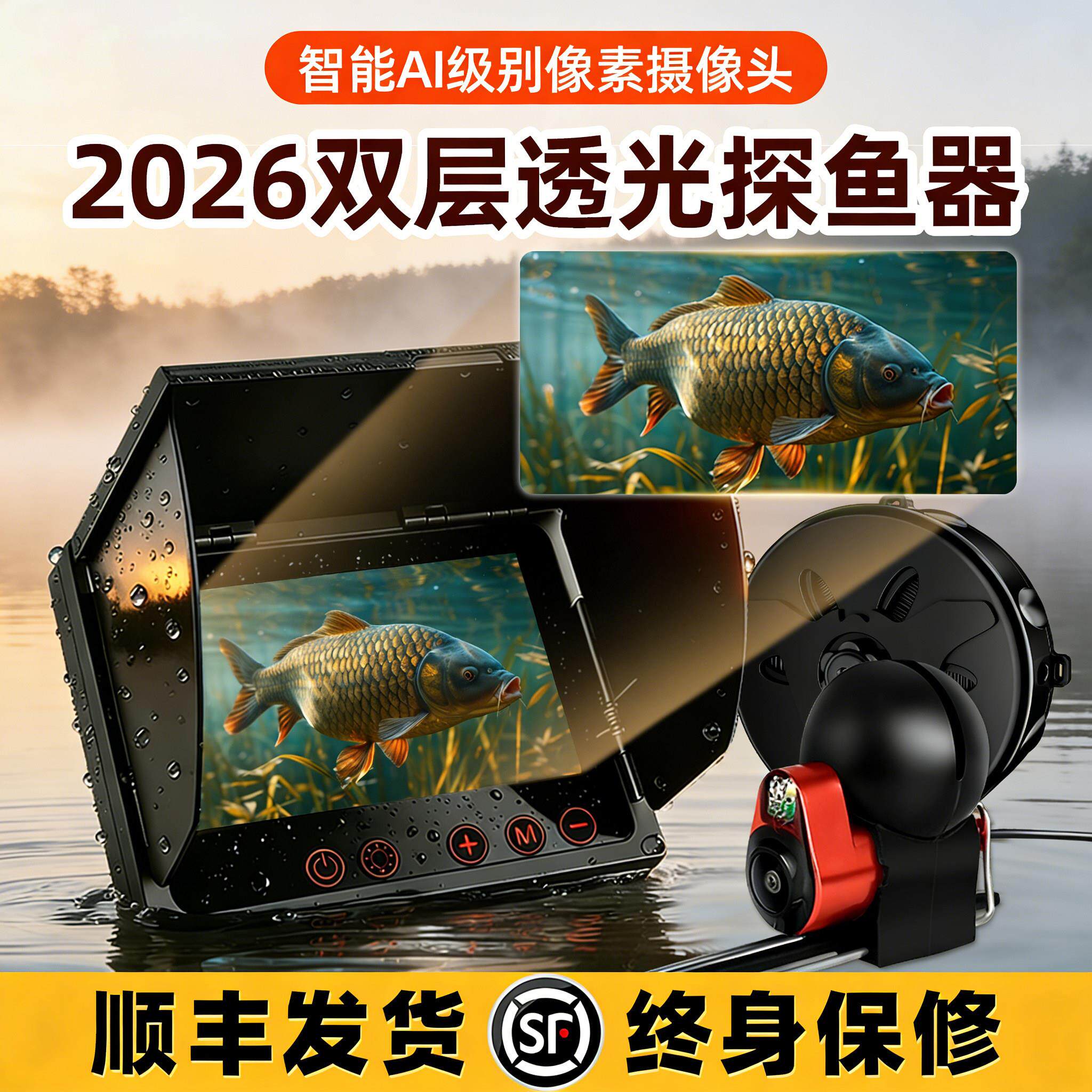 2026新款全景可视锚鱼探鱼器水下高画质摄影头探鱼水底看鱼钓鱼装