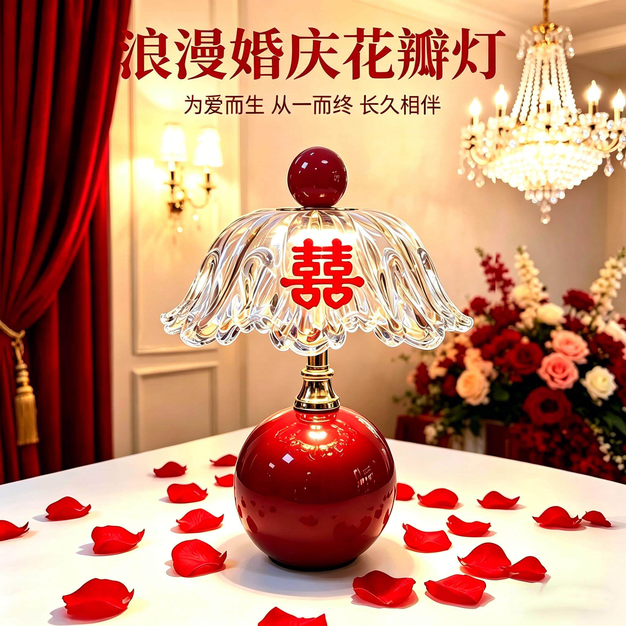 2026结婚台灯婚房床头灯陪嫁灯一对长明灯送闺蜜新人订婚新婚礼物