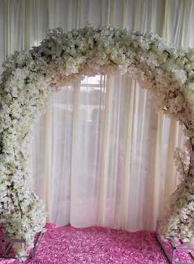 7YX 新款婚庆铁艺拱门桁架门彩虹门桁架圆环吊顶花门架子桁架