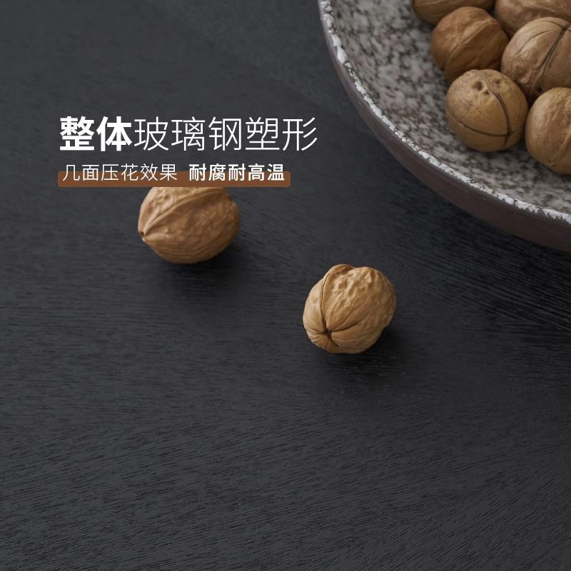 意式极简木纹茶几轻奢高级现代家用圆形小户型大小组合茶几