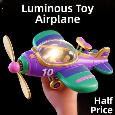 新型2025旋转小型飞机发光风能小型飞机屋顶旋转小型风车有趣的小