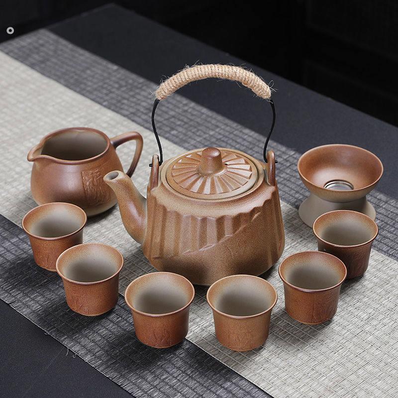 围炉煮茶一整套温茶炉茶壶明火加热茶具大号提梁壶700毫升仿材烧