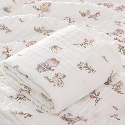 婴儿浴巾纯棉纱布吸水新生儿盖毯初生宝宝儿童洗澡毛巾抱被两用