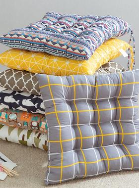 45x45cm布艺简约办公室久坐座垫 学生用居家透气椅垫双绑带设计