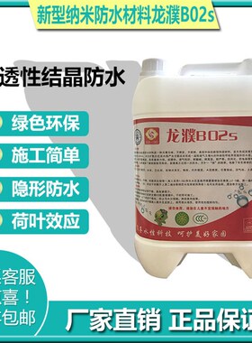 龙濮B02S纳米渗透防水材料喷雾屋顶外墙平房新型透明原液速干补漏
